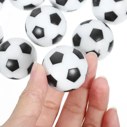12 Mini Bolas De Futbolín De 23 Mm – Repuesto Para Mesa De Futbolín, ABS Resistente, Blanco Y Negro Clásico