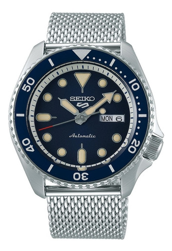 Reloj Seiko 5 Sports Automatico 100 Mts Malla Tejida Srpd71