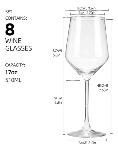 Cyufu Copas De Vino Tinto, Juego De 8 Copas De Vino De Burde
