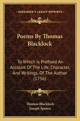 Libro Poems By Thomas Blacklock: To Which Is Prefixed An ...