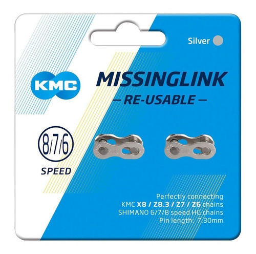 Imagen 1 de 1 de Eslabón Enganche Cadena Missing Link Bici Kmc Cl573r 6/7/8v
