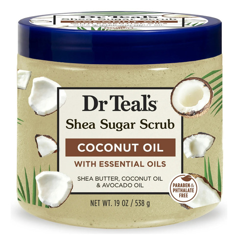 Dr Teal's Shea Sugar Body Scrub 19oz Fragancia coconut oil