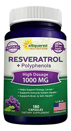 Trans Resveratrol Con Polifenoles Extra Fuerte 180 Capsulas Sabor Sin Sabor