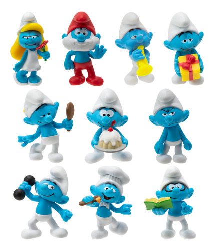 The Smurfs Paquete De 10 Figuras Clásicas Del 40 Aniversar