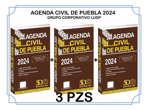 Agenda Civil De Puebla 2024 (3 Piezas)