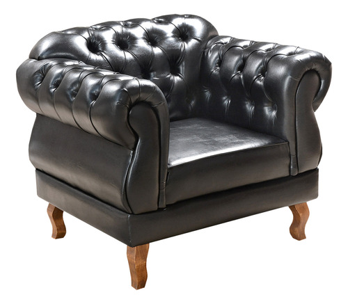 Cadeira Presidente Chesterfield Elisabeth Courissimo Preto