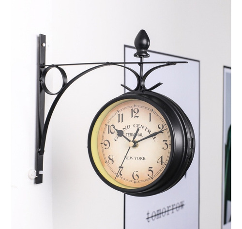 Para Reloj De Pared De Hierro Reloj De Pared De Doble Cara