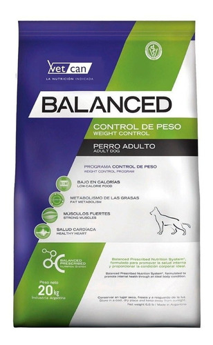 Vitalcan Balanced Perro Control De Peso 20kg Universal Pets