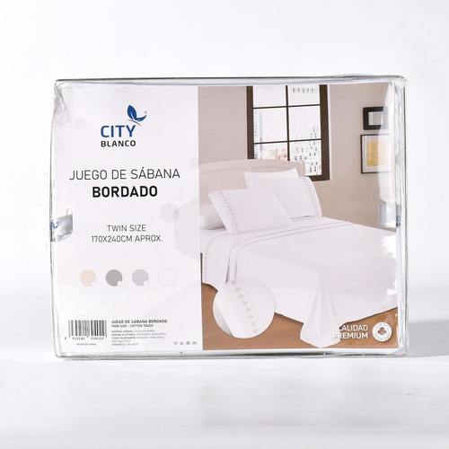 Juego Sábanas Bordadas Brodery Hotelera 1 1/2 Plaza