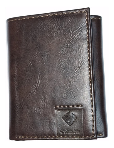 Billetera Columbia De Cuero Marrón Con Rfid Segurity Wallet