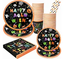 Comprar Juego De Platos Desechables Para Halloween 24 Piezas 178 Cm