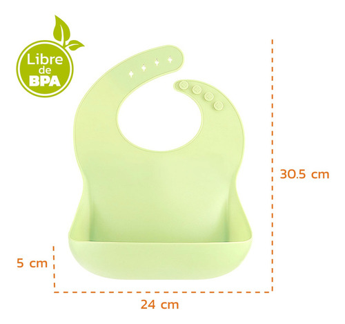 Baberos Para Bebe En Silicona Varios Colores Y Fácil Lavado
