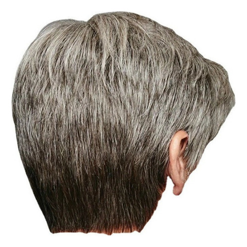 G Peluca Para Hombre Peluca De Pelo Oblicuo Marrón Gris