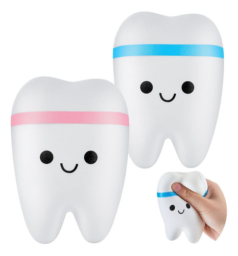 2 Piezas Jumbo Squishy Tooth Slow Rising Tooth Fake Tooth, .