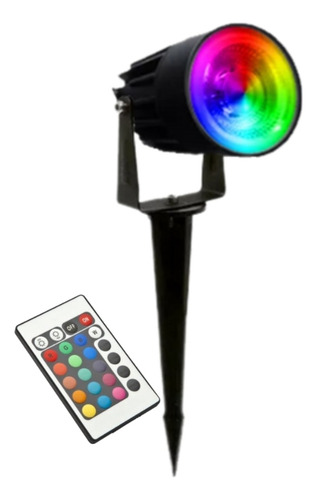 2 Espeto P/ Jardim Lampada Led 7w Rgb Mult Cores Bivolt