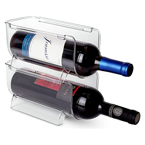 Wine & Water Bottle Organizer Holder Stackable Wine Rac...