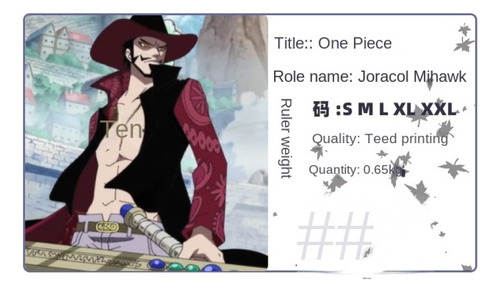 Rey De Los Ladrones Hawkeye Mihawk Cos Disfraz Halloween