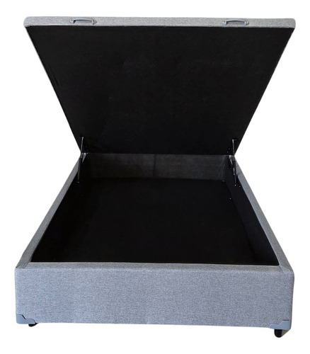 Base Box Bau Casal Linho Cinza 1,38 X 1,88 Super Reforçada