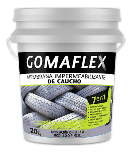 Membrana Caucho Impermeabilizante Gomaflex Techo Gris 20kg Gris Mate
