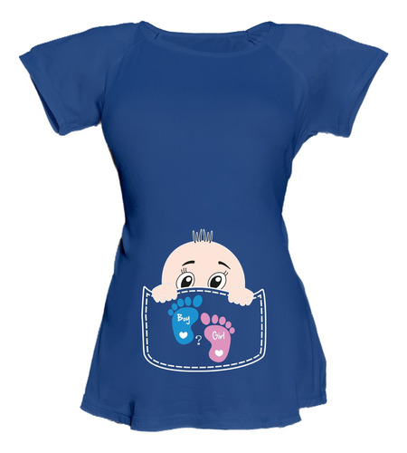 Blusa Especial De Maternidad Embarazo Es Una Niña / Un Niño