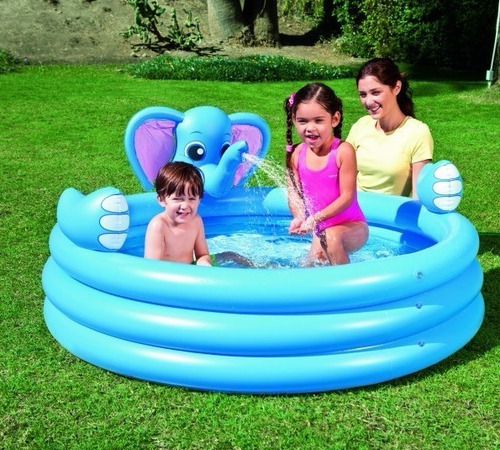 Pileta Inflable Redonda Bestway Elefante Juegos 3 Aros Niños