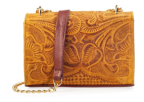 Imagen 4 de 7 de Bolsa Tipo Crossbody De Piel Con Grabado Tipo Cincelado Moda