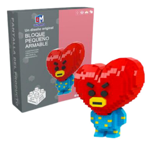 Tata Bts Bt21 Kpop Mini Bloques Armables Figura 3d Corazón 