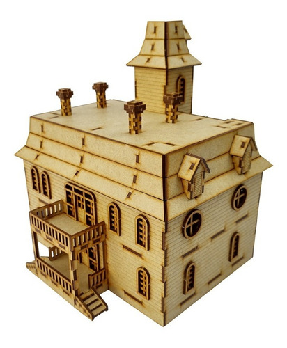 Imagen 3 de 5 de Rompecabezas 3d Mansión Locos Addams / Addams Maqueta