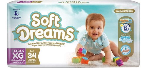 Pañal Soft Dreams Extra Grande 34 Piezas