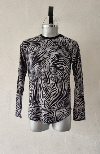 Camiseta Animal Print Playera Manga Larga Hombre Talla M - L