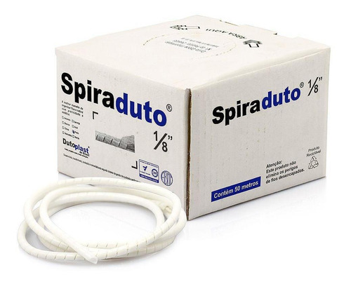 Spiraduto 1/8 Organizador De Cabos - Dutoplast - Branco 1m