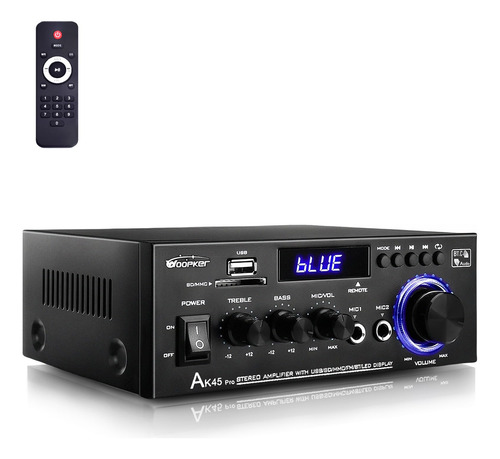 Amplificador Woopker Ak45 Pro Home Audio Estéreo Bluetooth 5