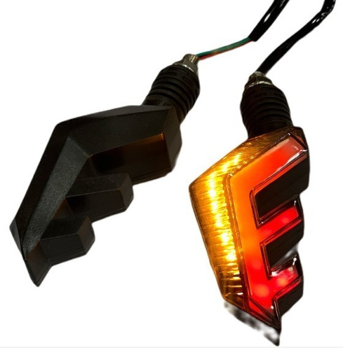 Par Direccionales Led Para Moto Lujo Universal Bicolor