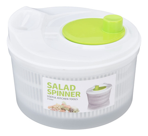 Gloglow Escurridor De Ensaladas, Giratorio Grande De 3 Litro