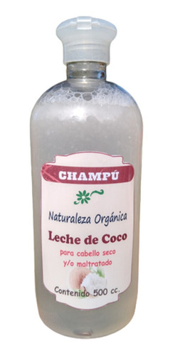 Champu Artesanal De Leche De Coco X 500 Cc