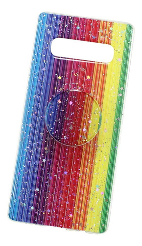 Funda Case Arcoiris Brillos Colores Para Galaxy S10 Plus