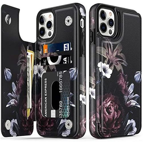 Leto iPhone 13 Pro Max Case, Lujoso Flip Folio Funda Bhs7s