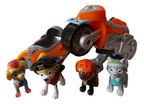 Paw Patrol 2 Vehículos 4 Figuras Marshall Zuma Twin Everest (Usado)