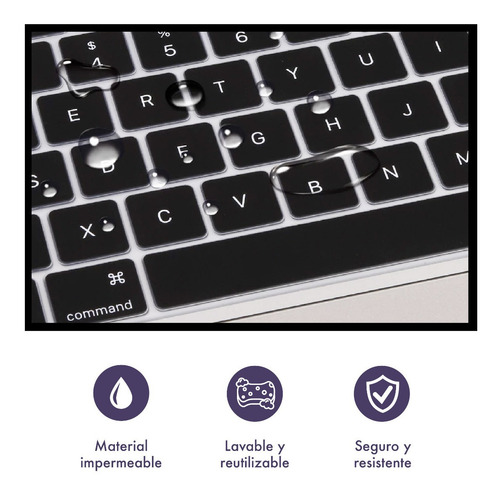 Imagen 3 de 10 de Protector Teclado Silicona - Compatible Macbook Air 13 A2681