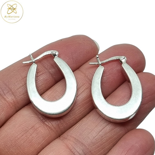 Imagen 2 de 4 de Aros Plata Inflada Argolla 6,4 Grs