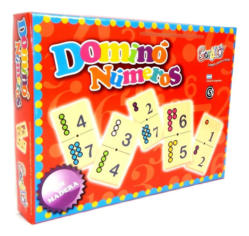 Imagen 6 de 6 de Domino Numeros Infantil De Madera Gordillo Planeta Juguete