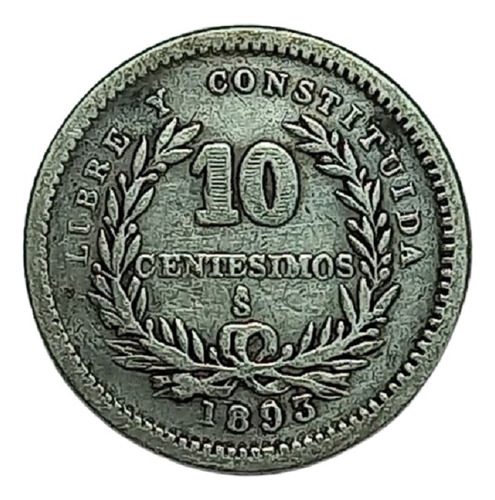 Uruguay - 10 Centésimos 1893 So - Km 14 (ref 114)