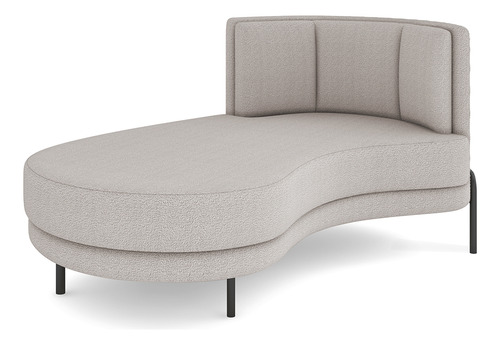 Sofá Chaise Longue Sala Living Lucca Esquerdo Bouclê Bege