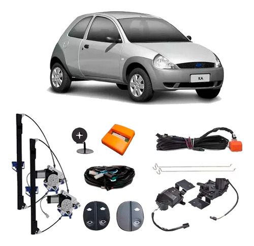 Kit Vidro Elétrico Ford Ka 2001 Até 2007 E Trava Fk2 Tragial