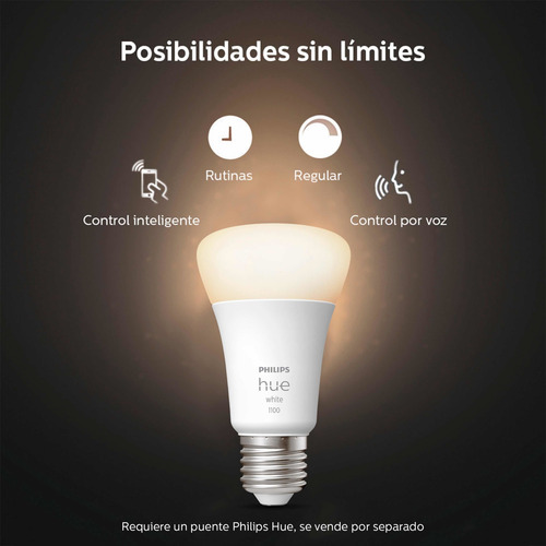 Imagen 7 de 10 de 2- Pack Philips Hue White E27 Blanco Cálido Zigbee Con Envío