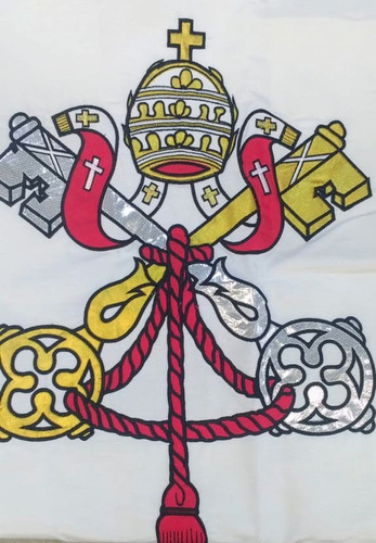 Bandera Ceremonia Papal Con Escudo 