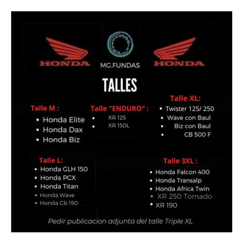 Imagen 5 de 10 de Funda Cubre Moto Honda Xr Titan Twister Tornado Wave Pcx
