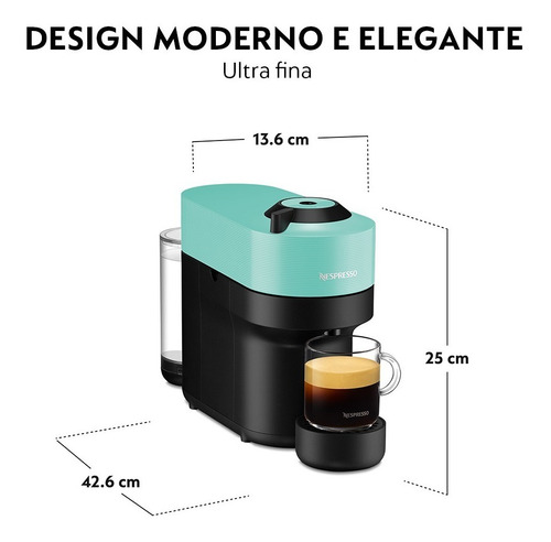 Cafetera Nespresso Vertuo Pop Green 220v 12 Cápsulas Factura