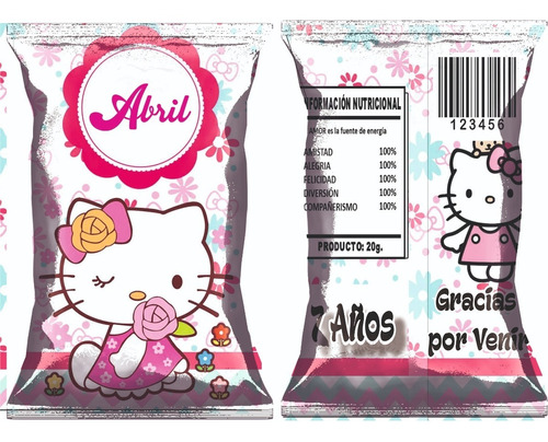 Bolsitas Golosineras Chip Bag Personalizadas X 10 Kitty