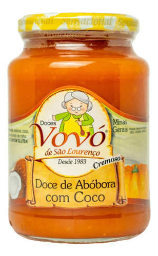 Abobora Com Coco Vovó De São Lourenço 650g